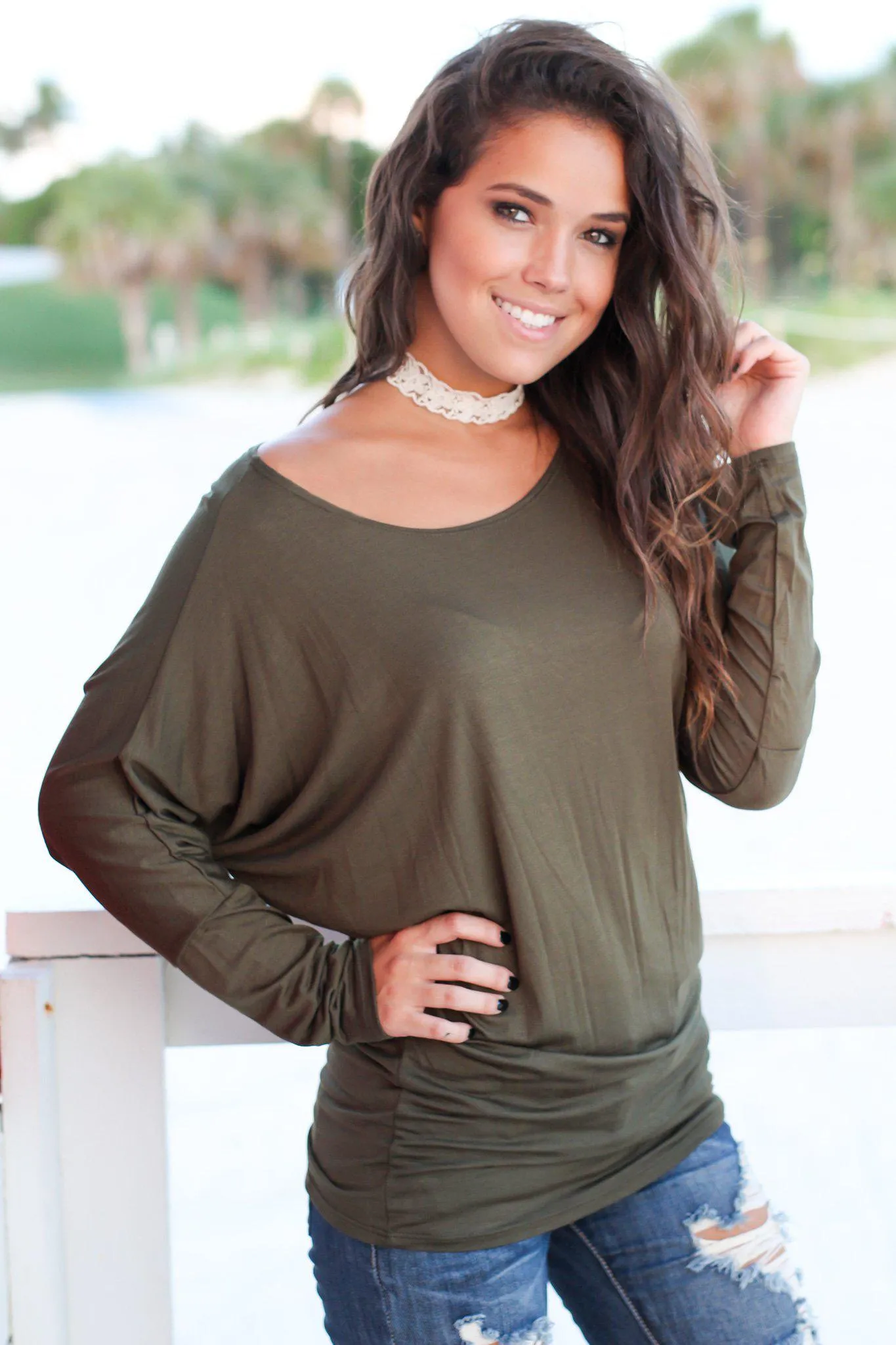 Olive Long Sleeve Top