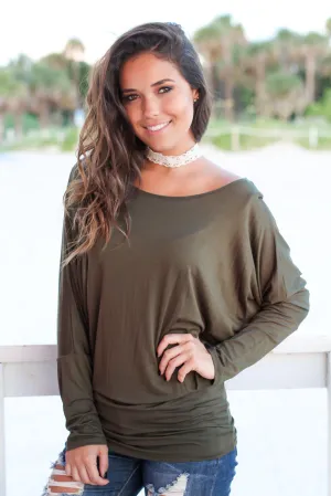 Olive Long Sleeve Top