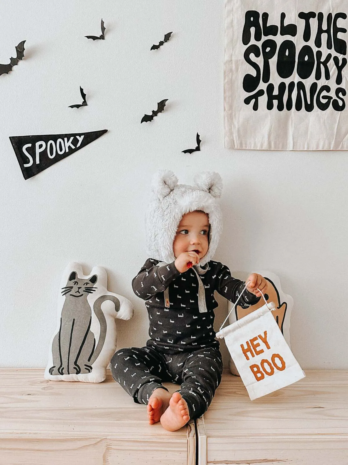 Organic Long Sleeve Pajama Set, Boo