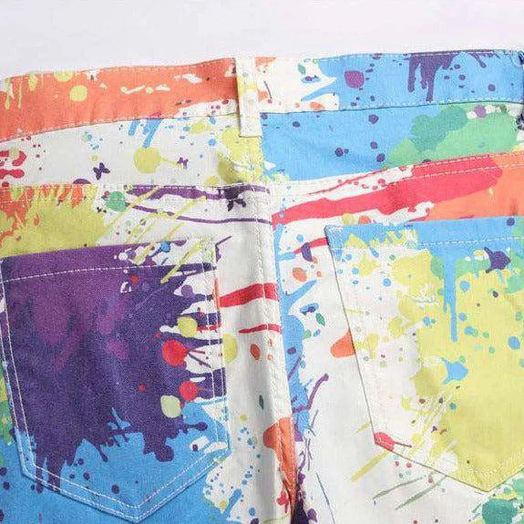 Paint splatter print men's jeans