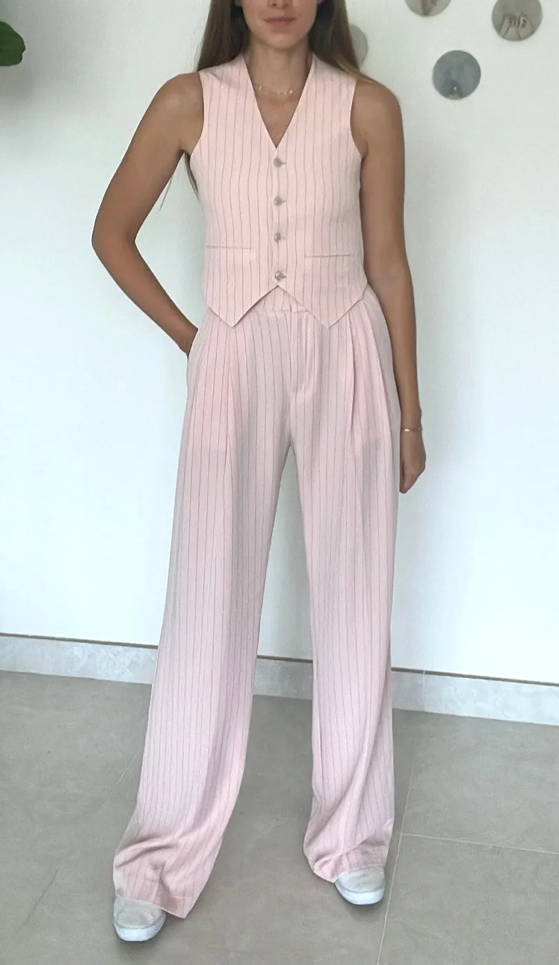 Pinstripe "power suit" pants