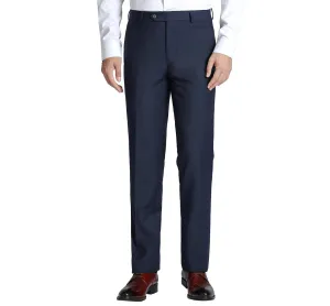 RENOIR Blue Slim Fit Flat Front Wool Suit Pant 508-19