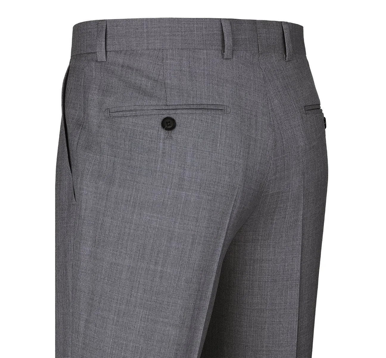 RENOIR Dark Grey Regular Fit Flat Front Wool Suit Pant 508-3