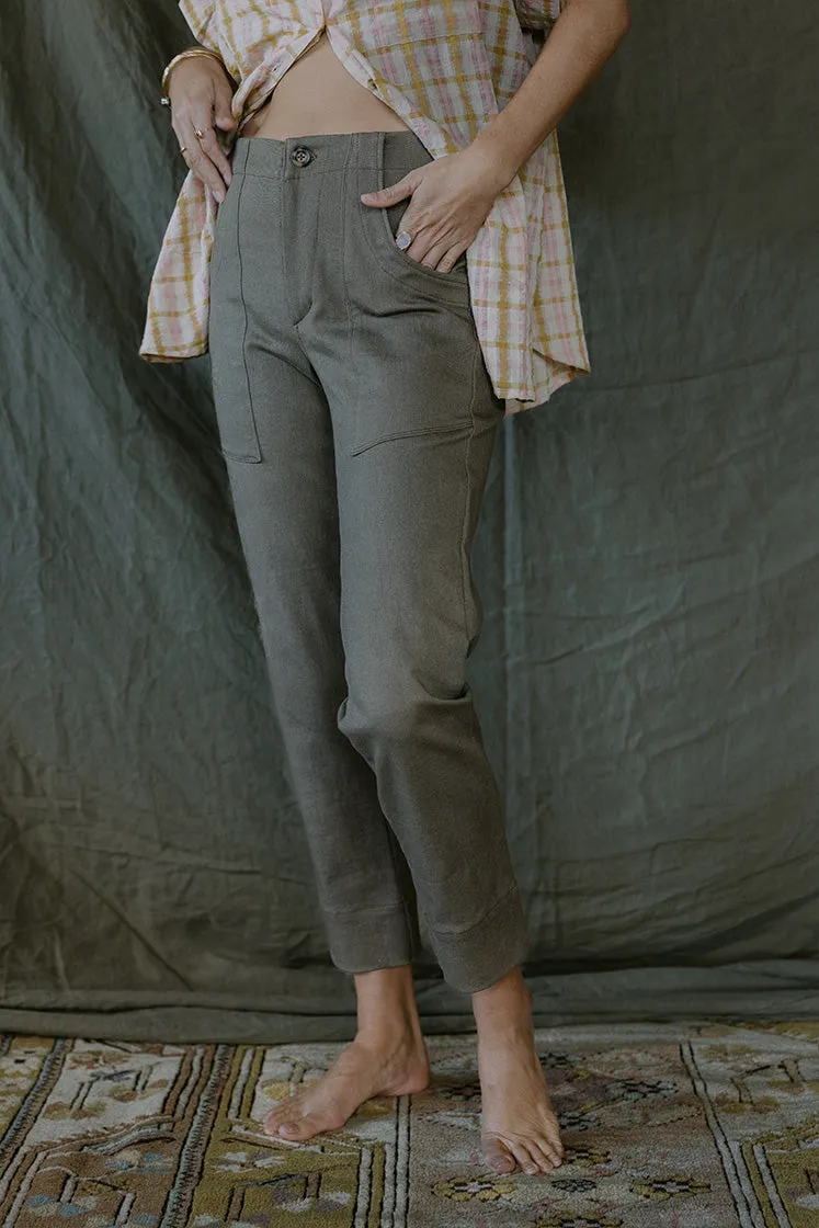 Retro Pocket Pants - Brown Twill