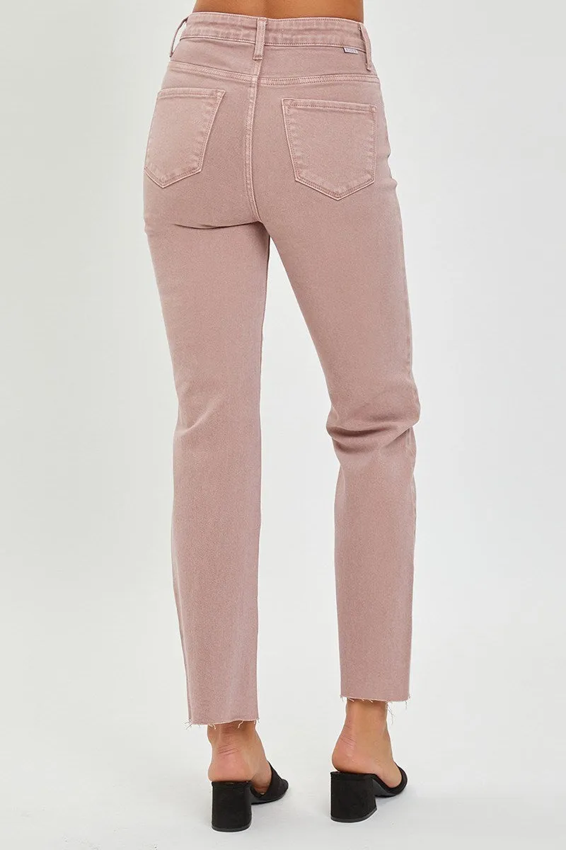 Risen Hi Rise Tummy Control Jeans - Mauve