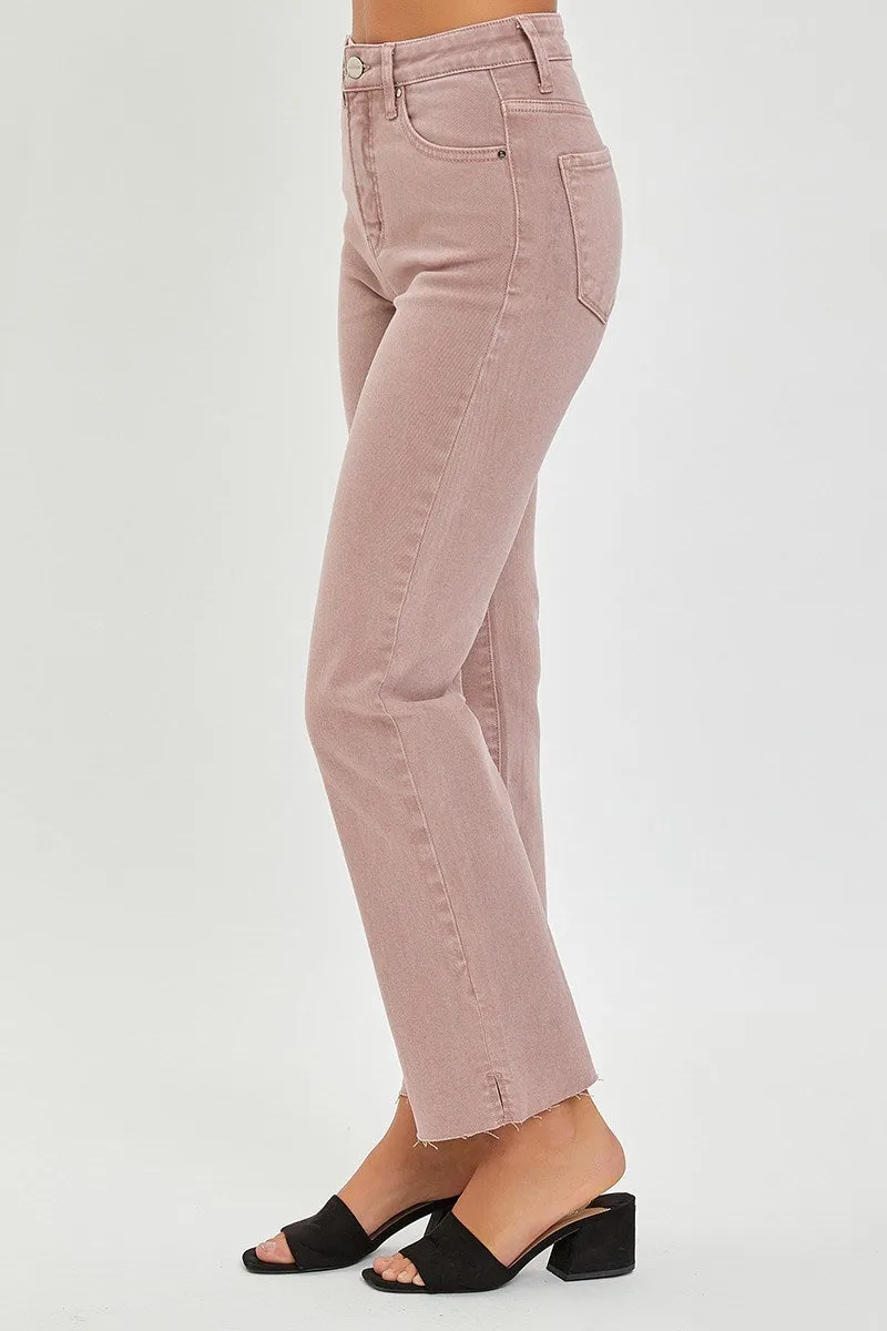 Risen Hi Rise Tummy Control Jeans - Mauve