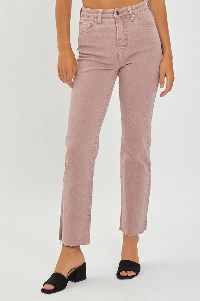 Risen Hi Rise Tummy Control Jeans - Mauve