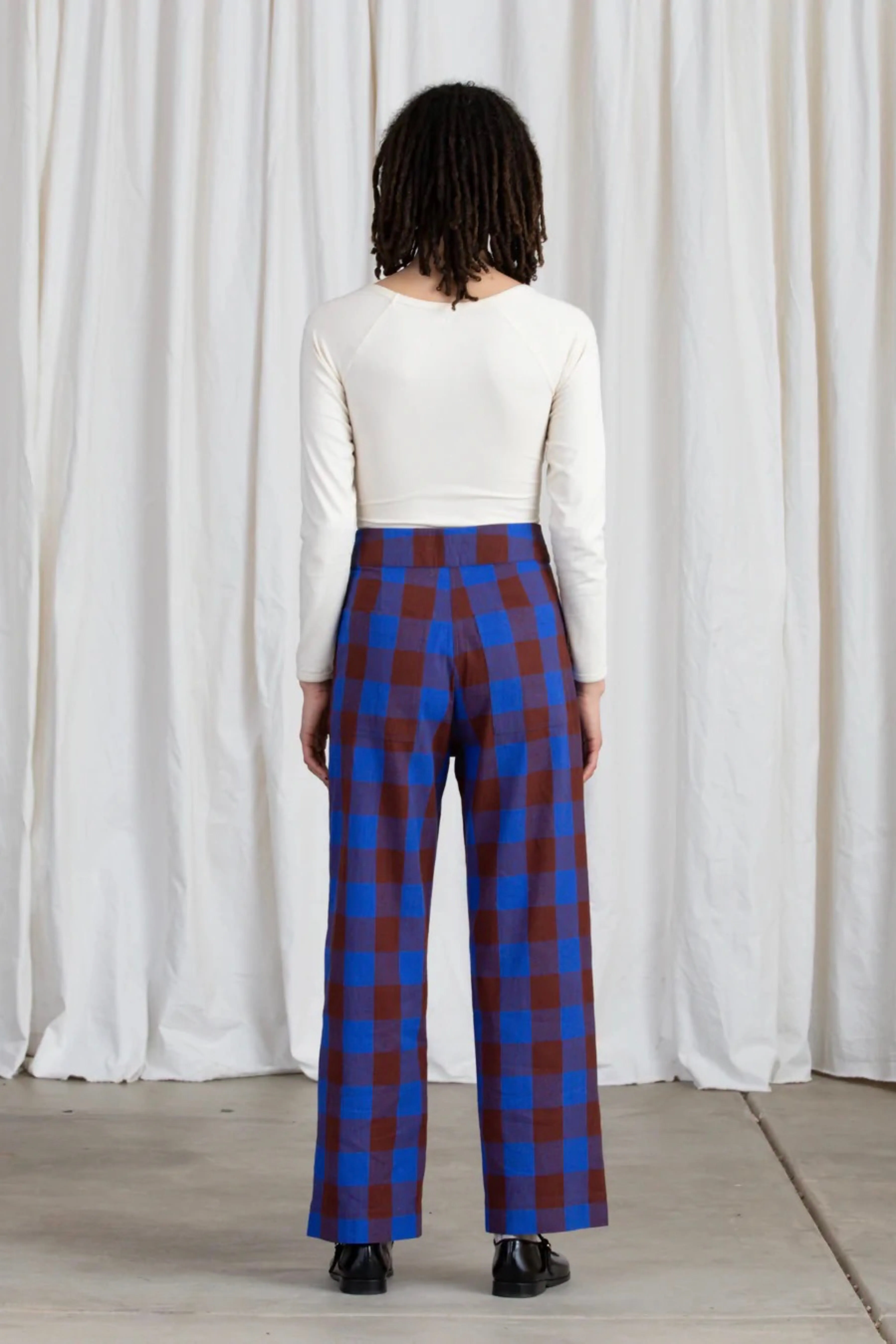 Rust   Cobalt Silk Pant