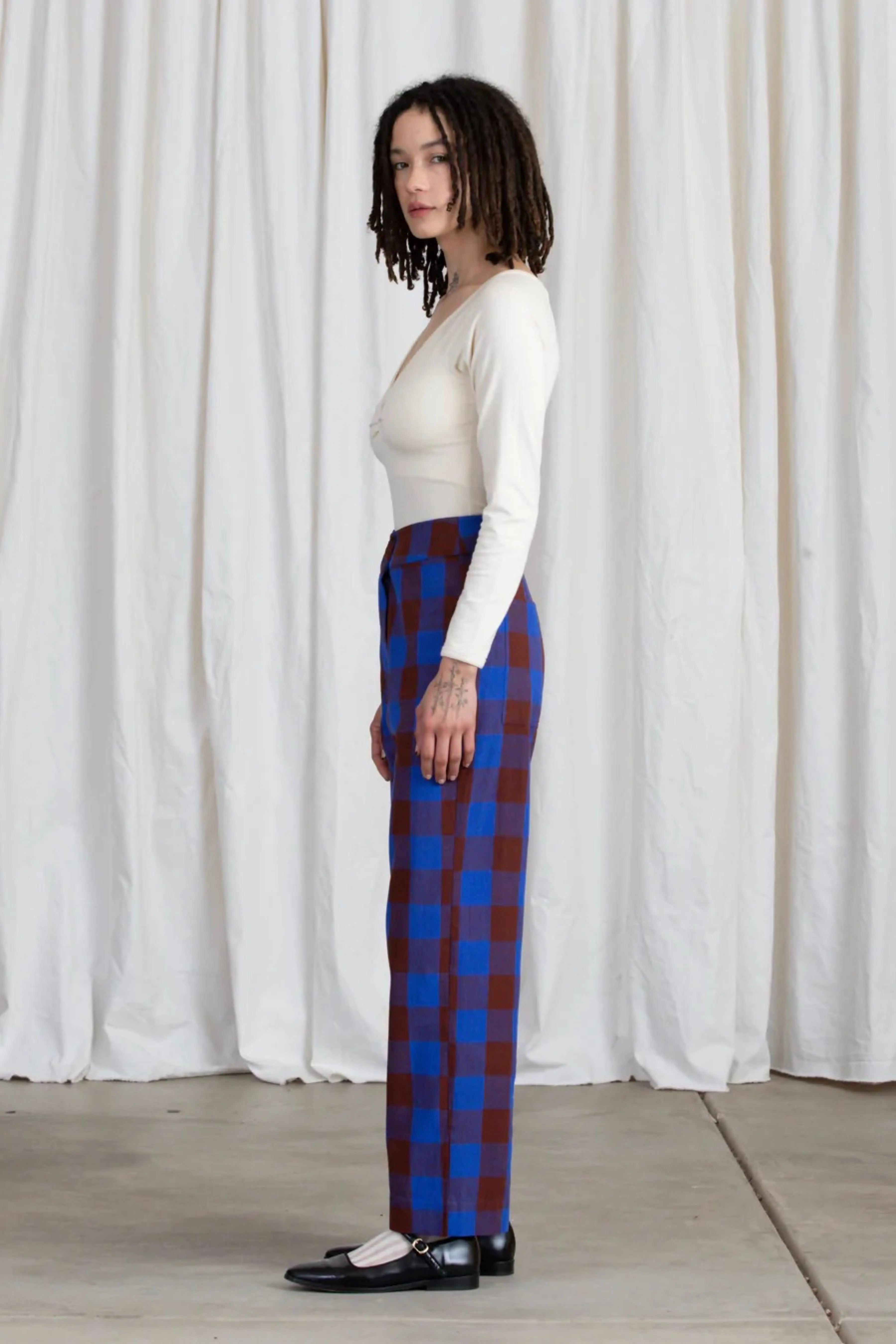 Rust   Cobalt Silk Pant