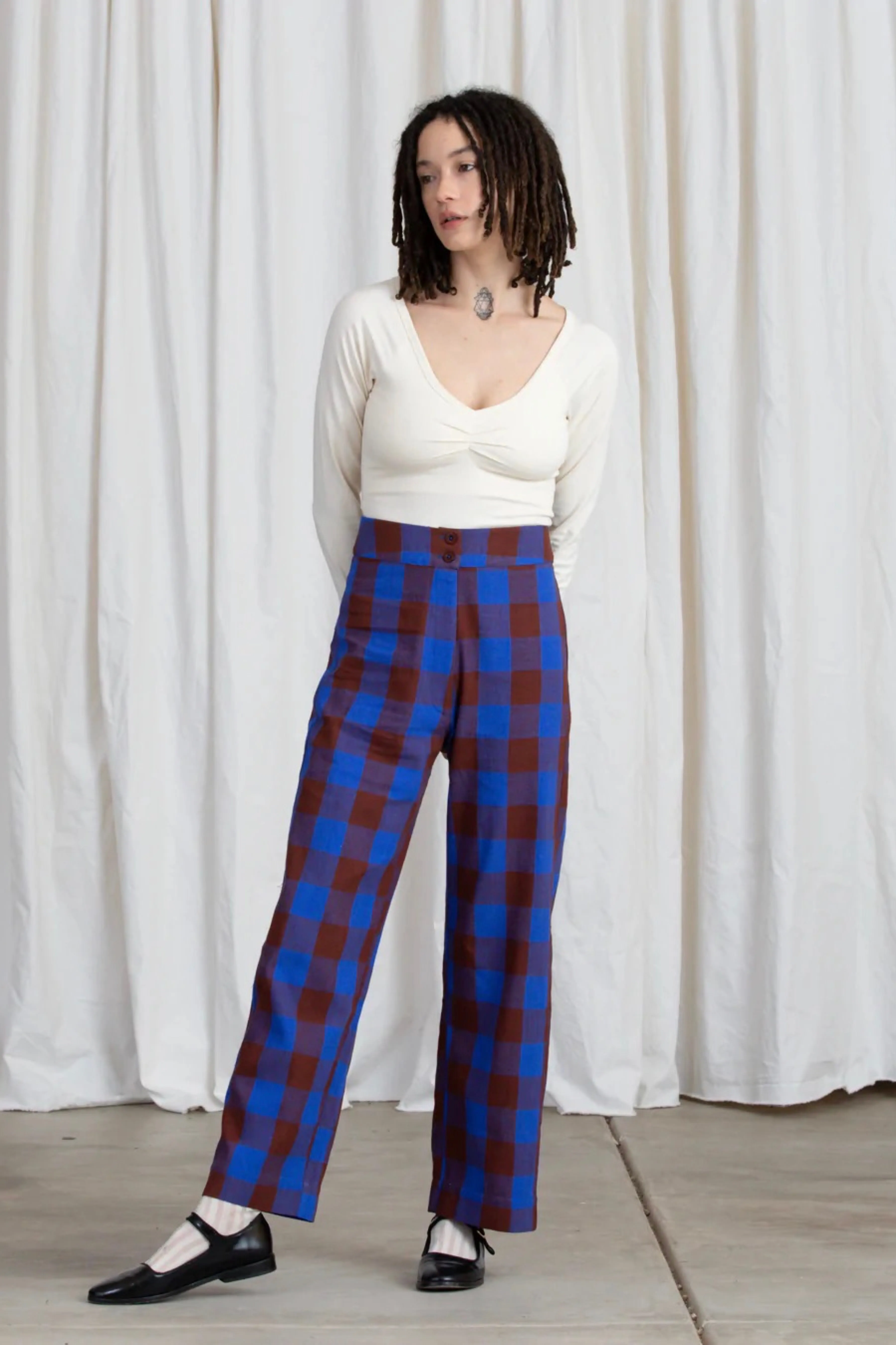 Rust   Cobalt Silk Pant