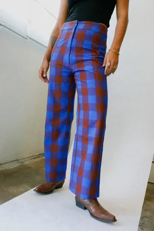 Rust   Cobalt Silk Pant