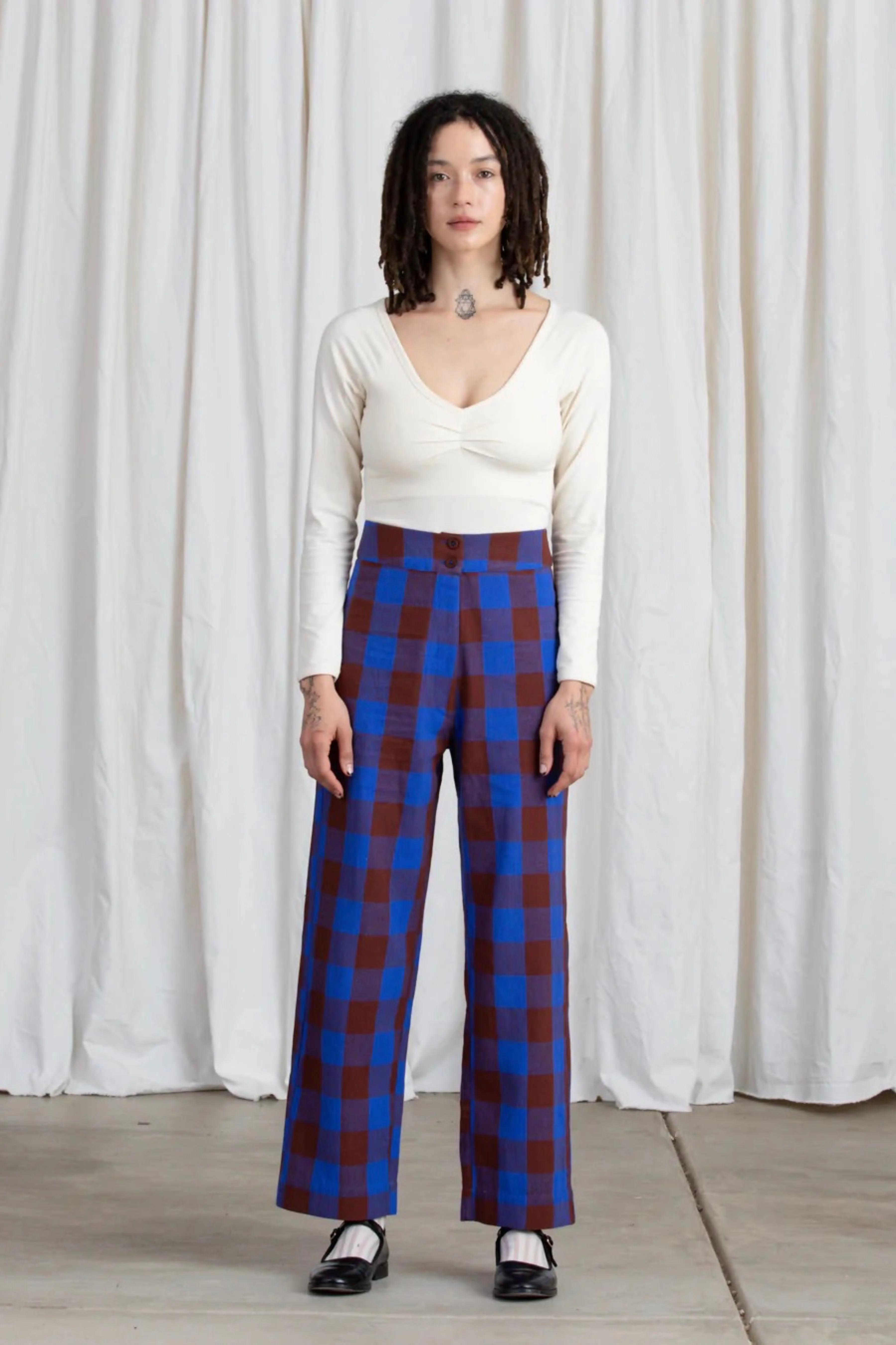 Rust   Cobalt Silk Pant