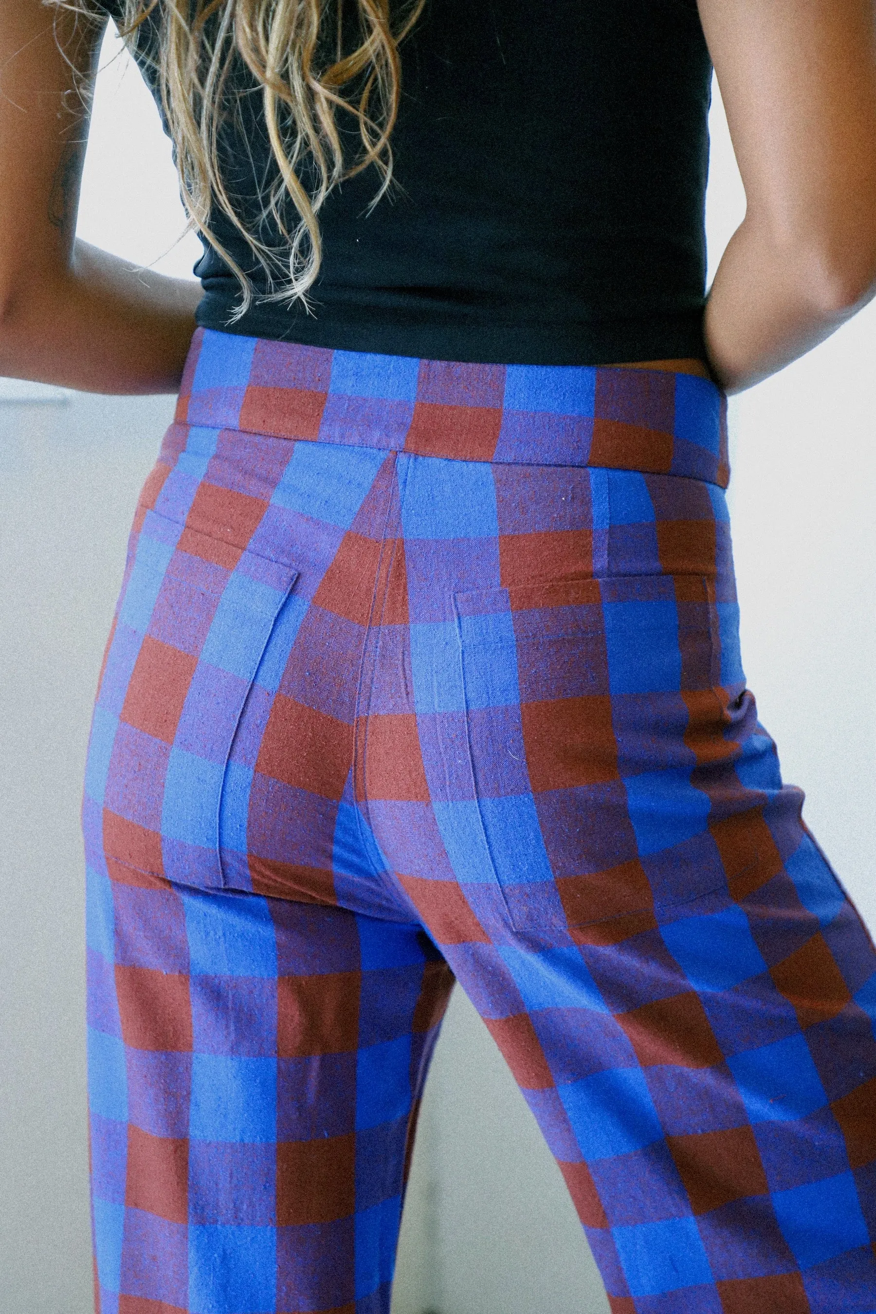 Rust   Cobalt Silk Pant