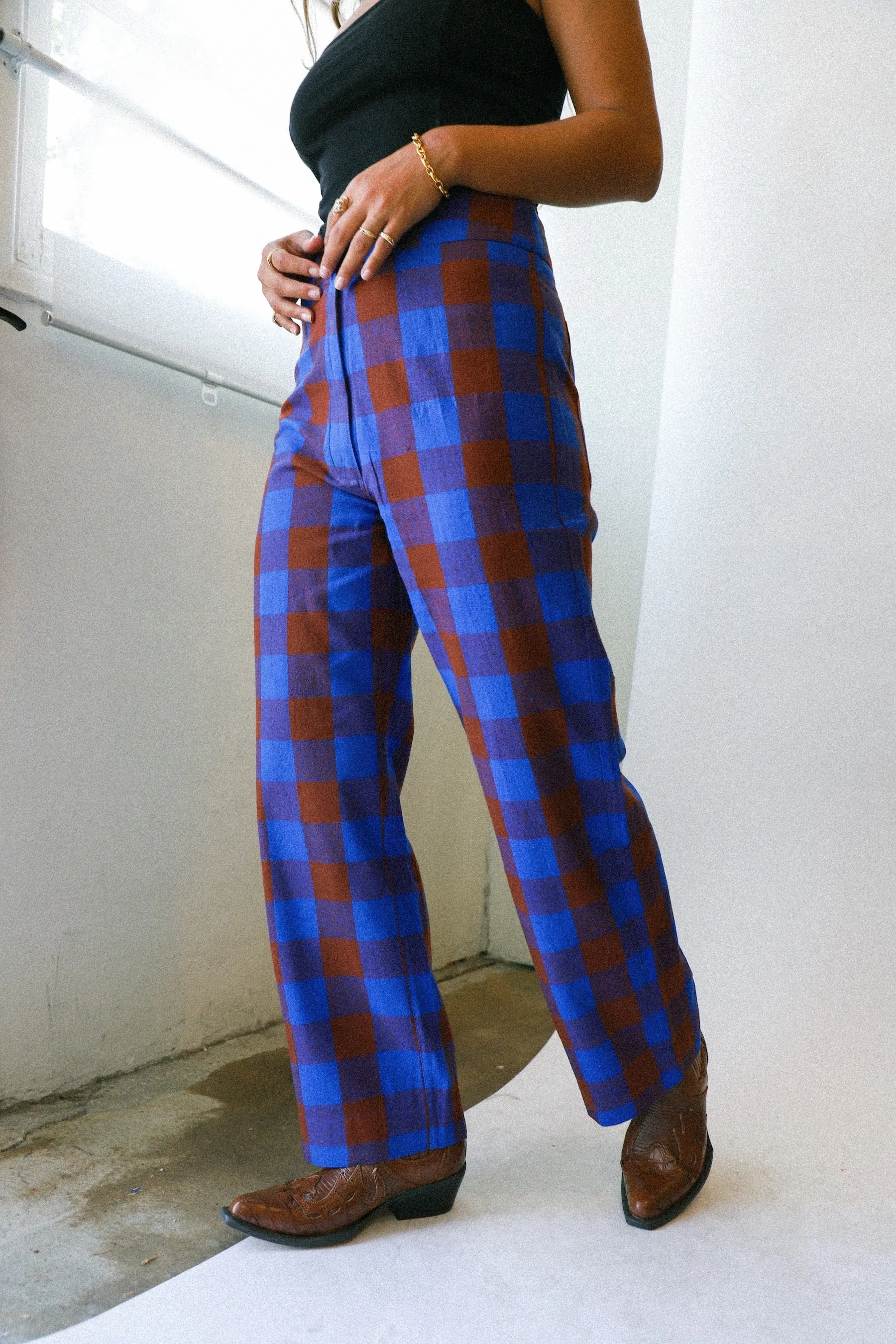 Rust   Cobalt Silk Pant