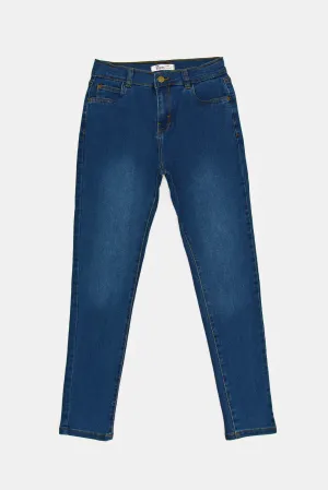 Senior Boys Blue Basic Jeans