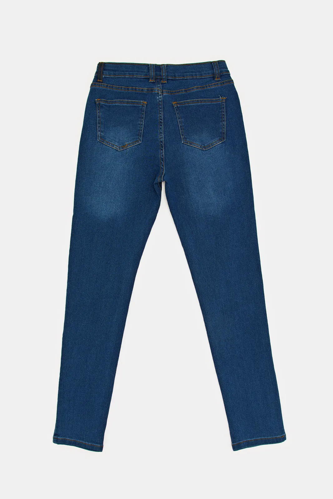 Senior Boys Blue Basic Jeans