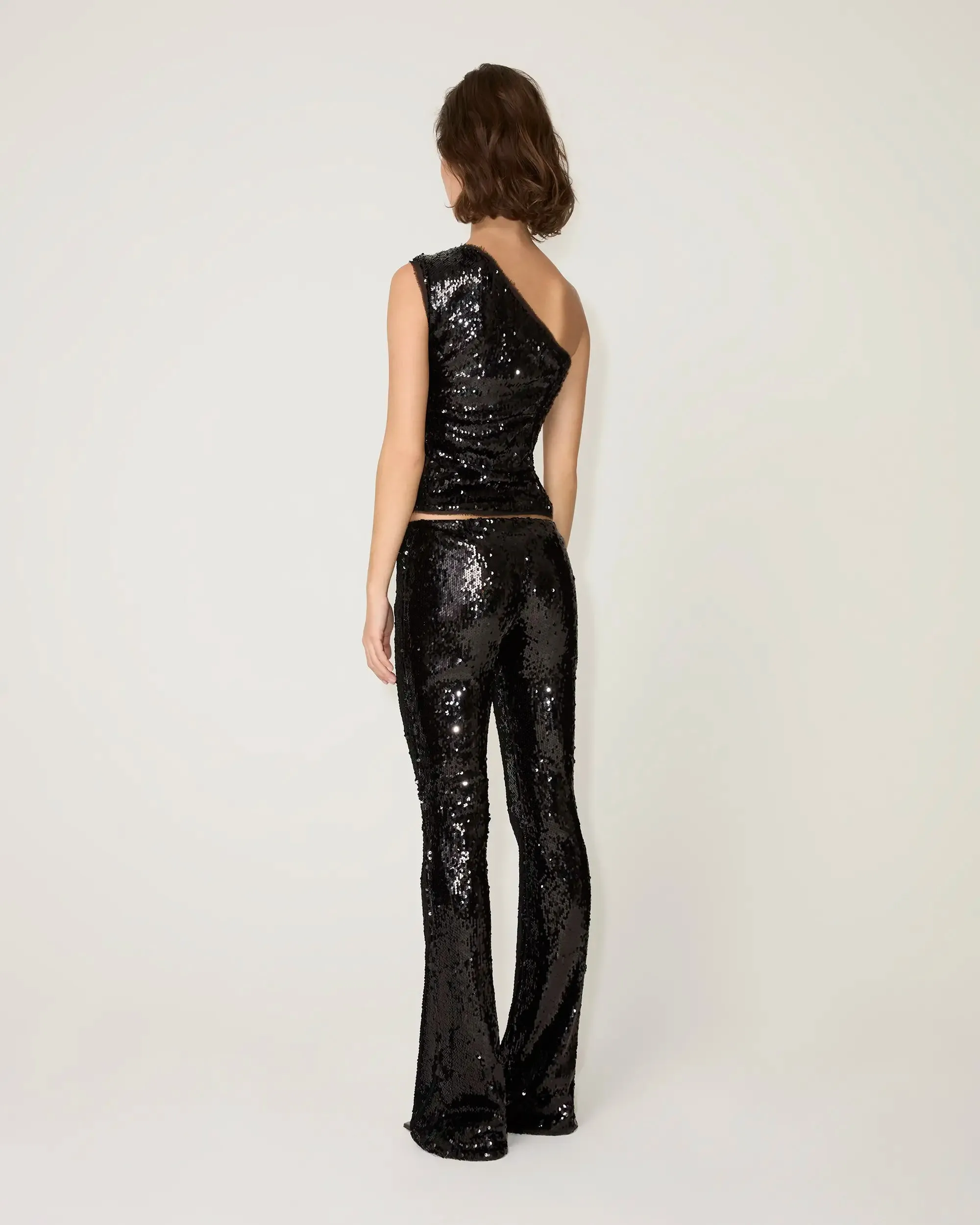 Sequin Low Rise Pant | Black