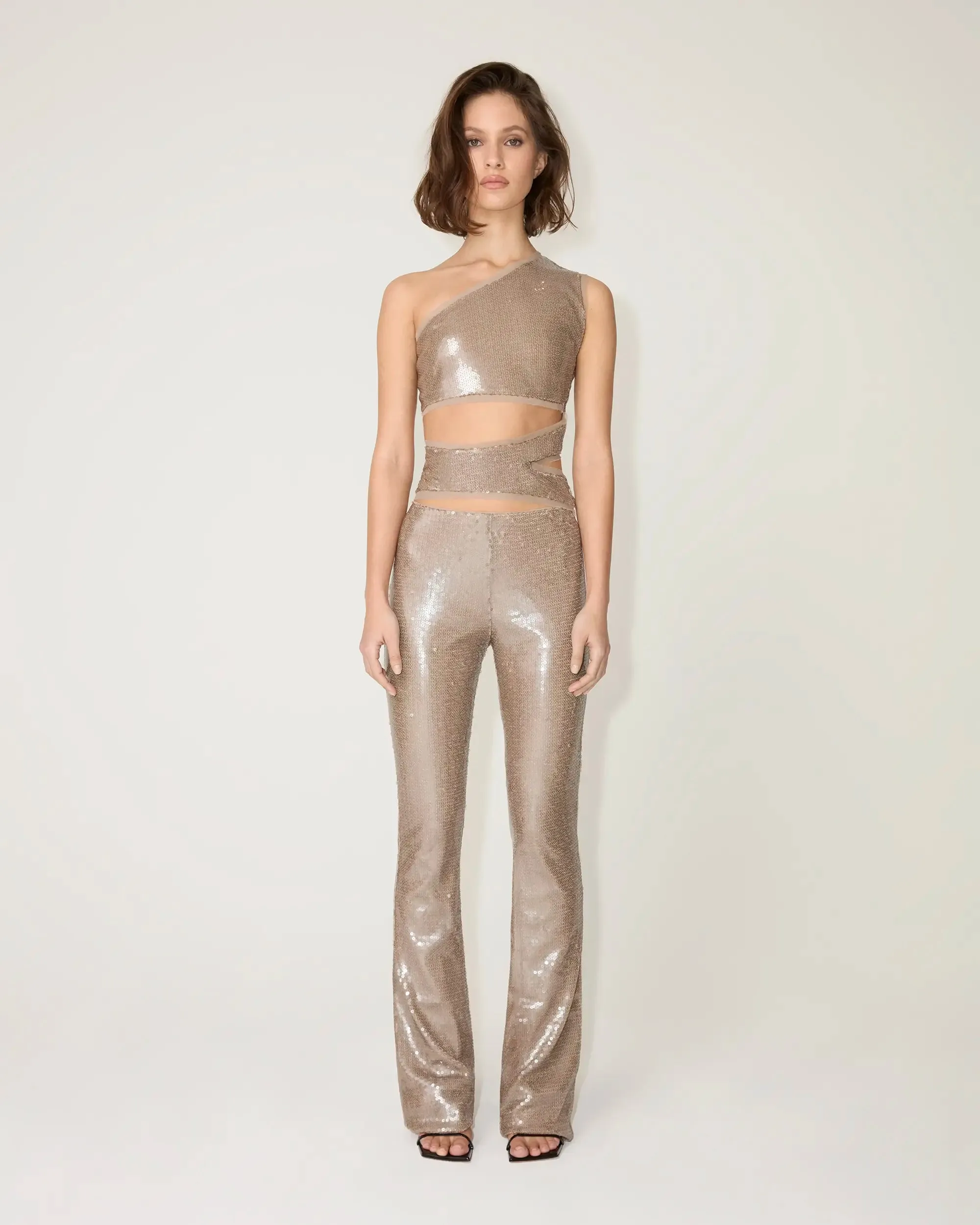 Sequin Low Rise Pant | Champagne