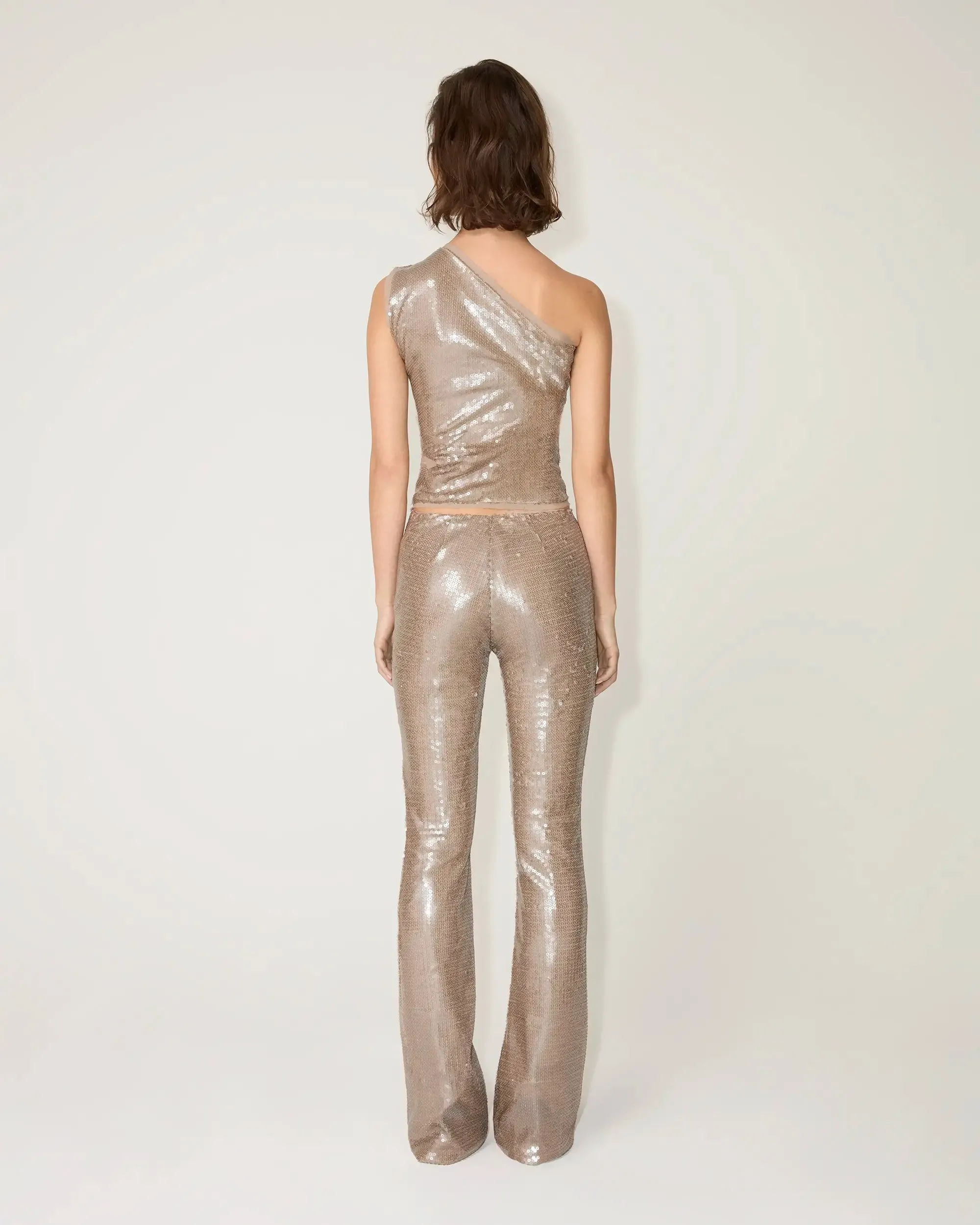 Sequin Low Rise Pant | Champagne