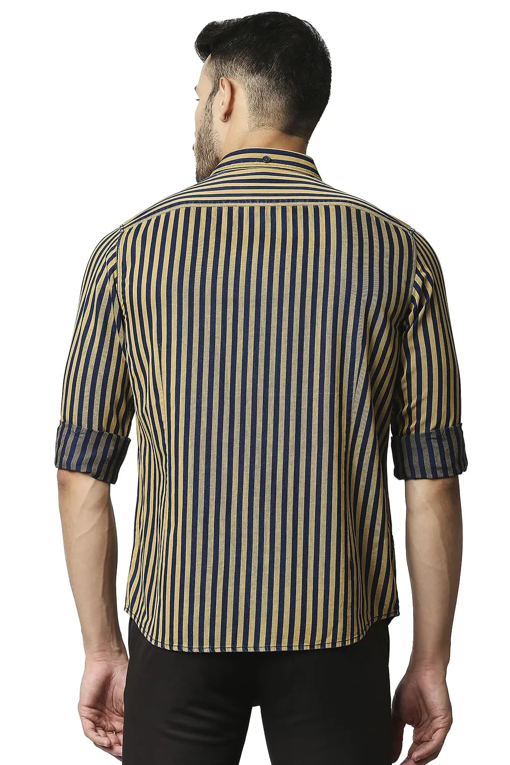 Slim Fit Indigo Stripe Shirt