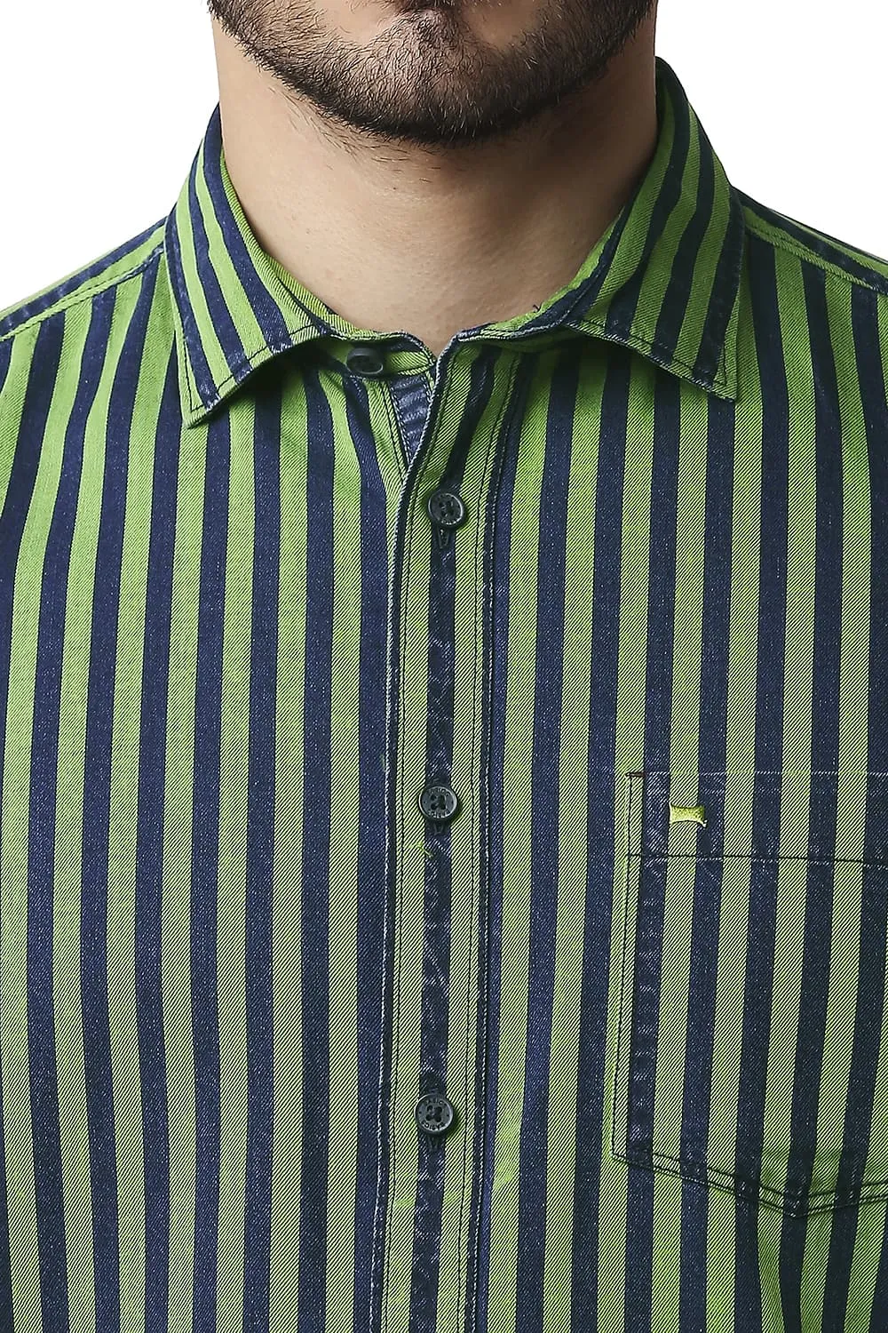 Slim Fit Indigo Stripe Shirt