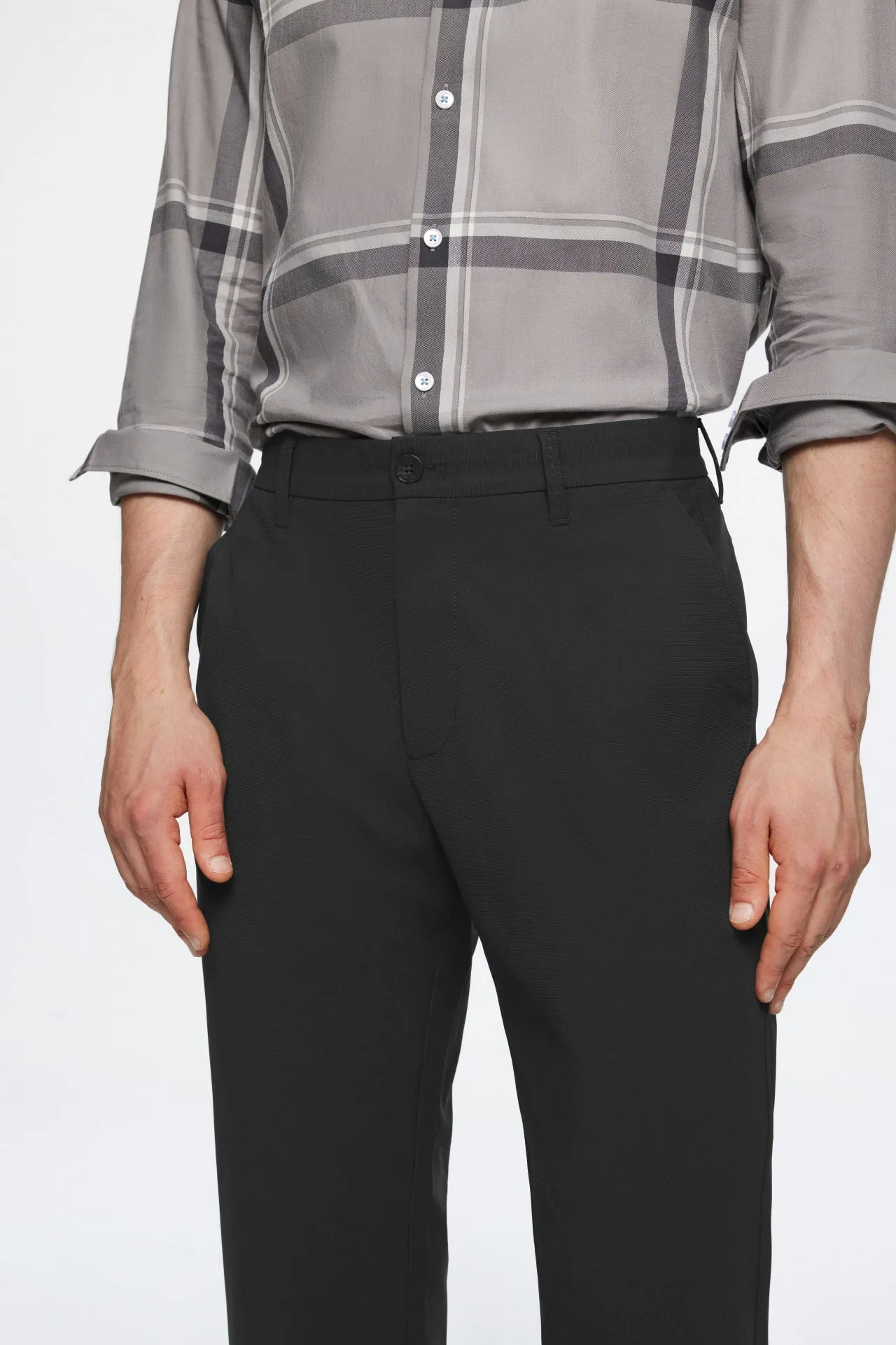 Soft Multi Way Stretch Casual Slim Tapered Fit Pants