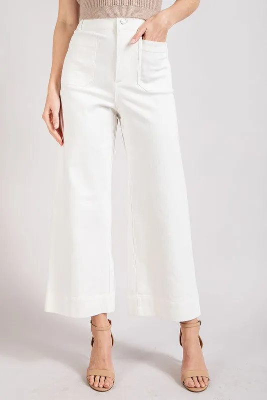 Soft Washed Cotton Wide Leg Pants