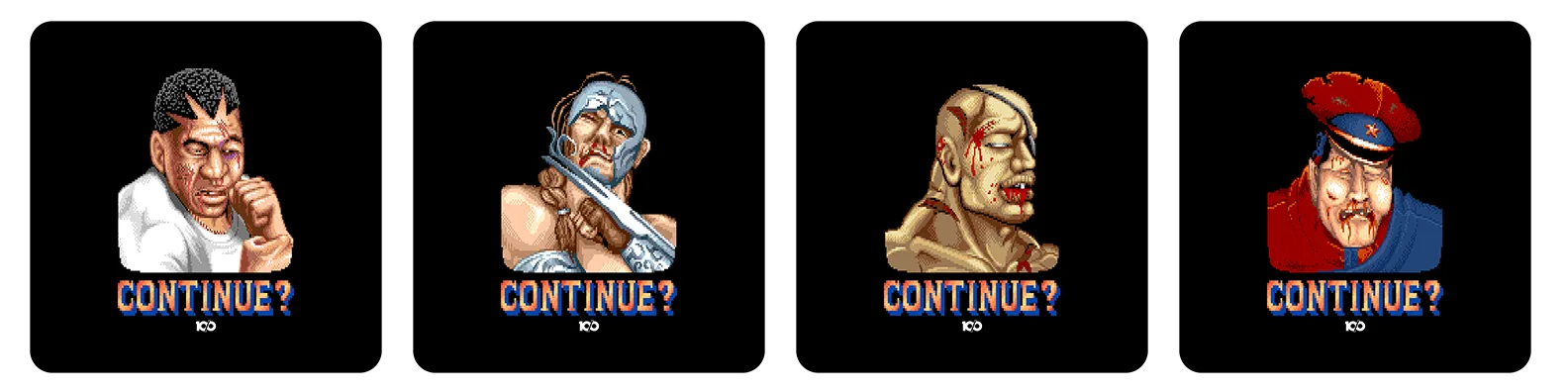 STREET FIGHTER 'Continue?' Coasters - Set of 12