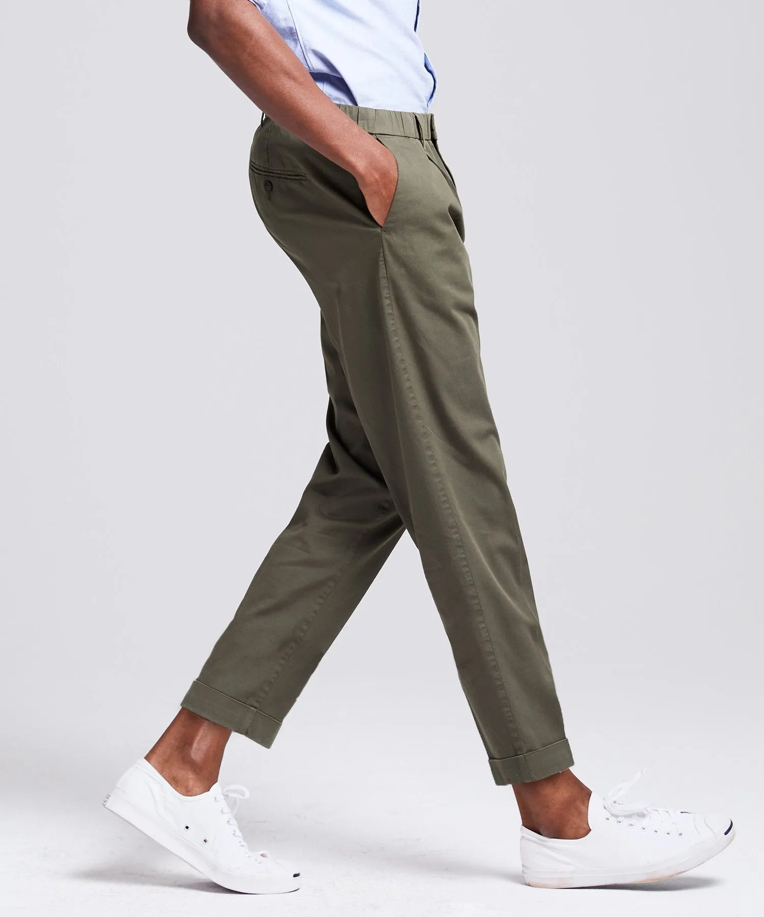 The Pleated Pant in Olive Oil