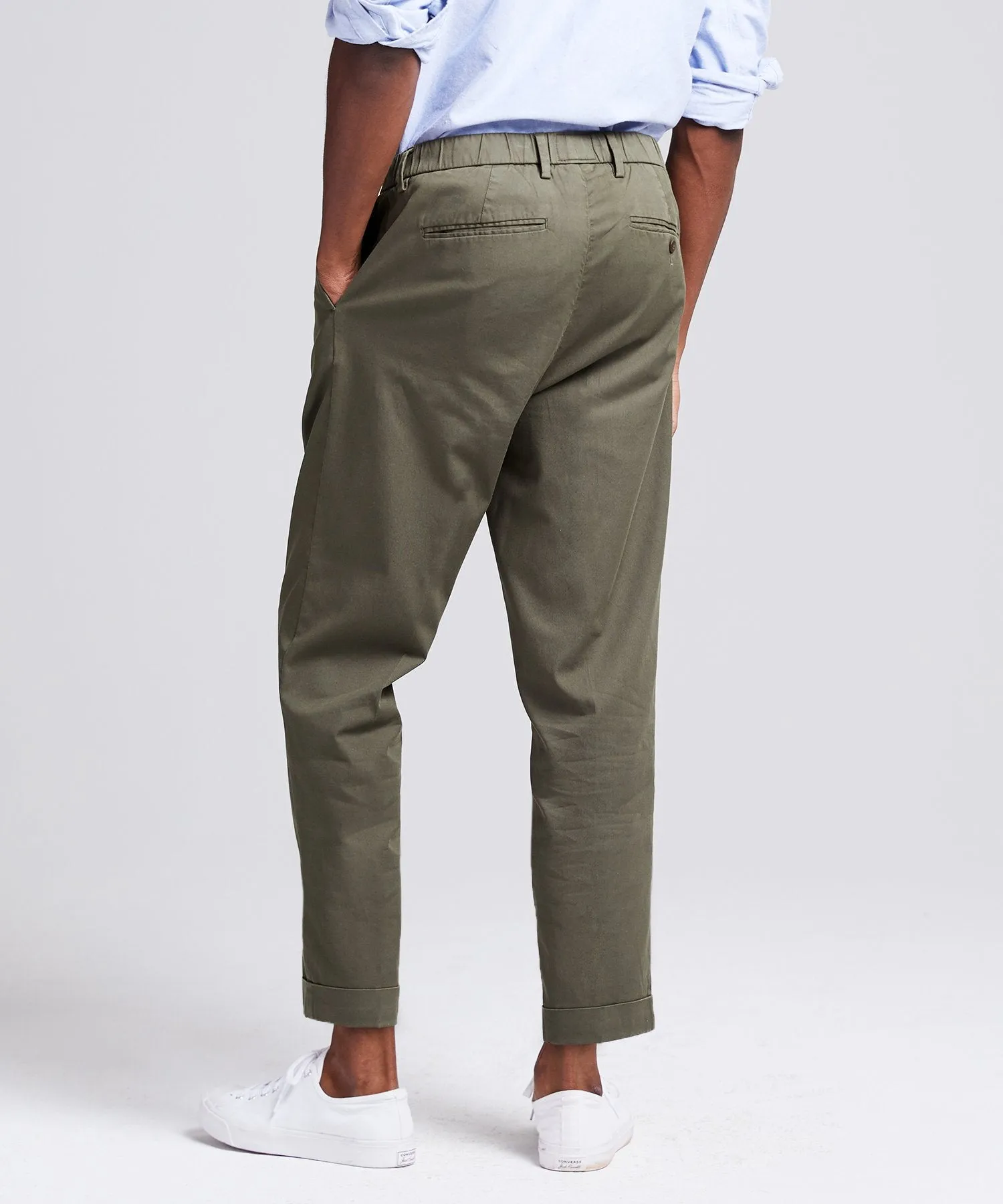 The Pleated Pant in Olive Oil