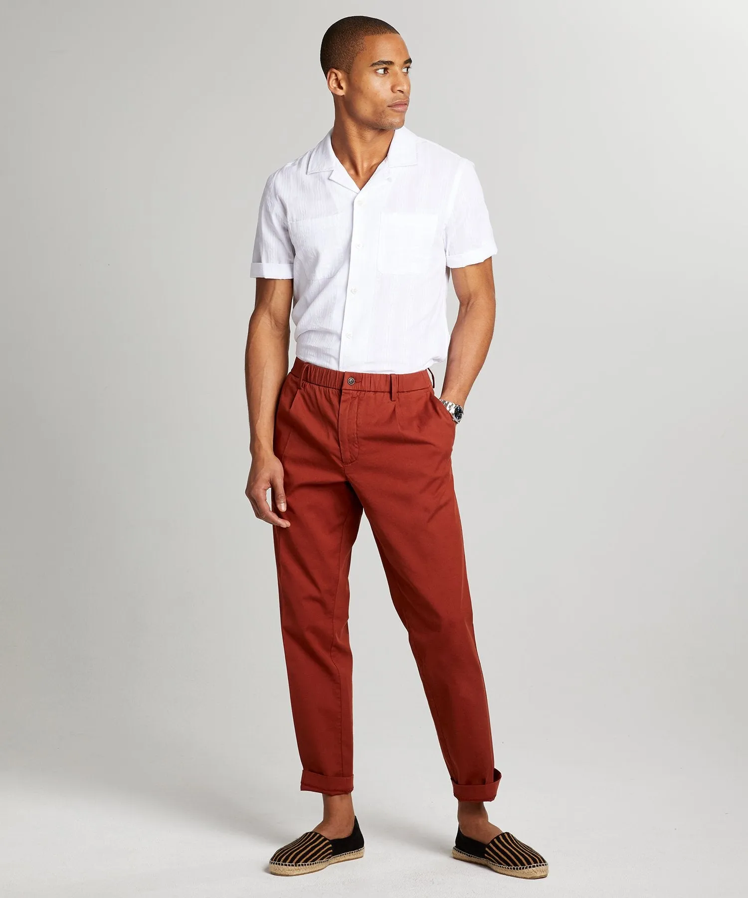 The Pleated Pant in Rust