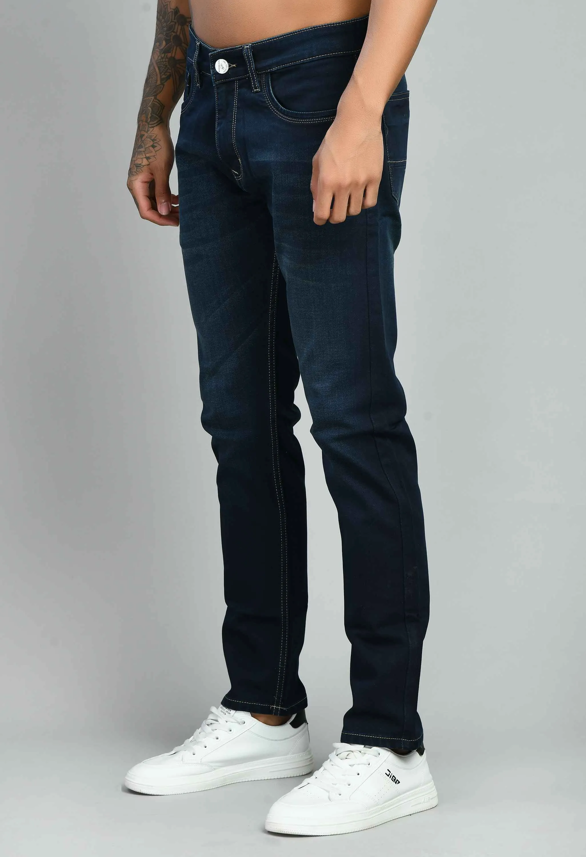 Tint Blue Lycra Straight Fit Jeans