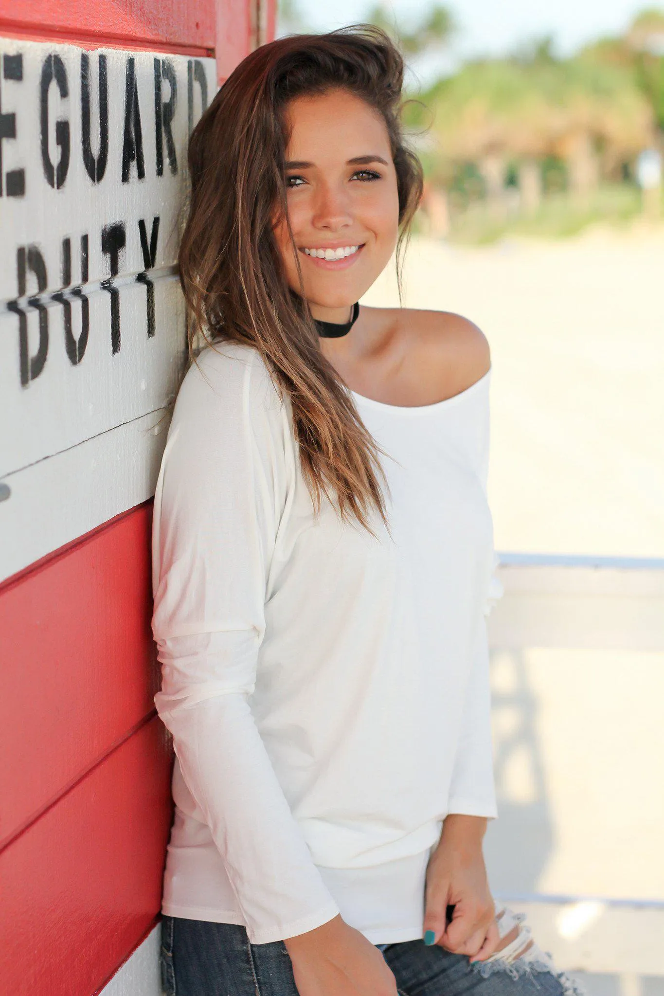 White Long Sleeve Top