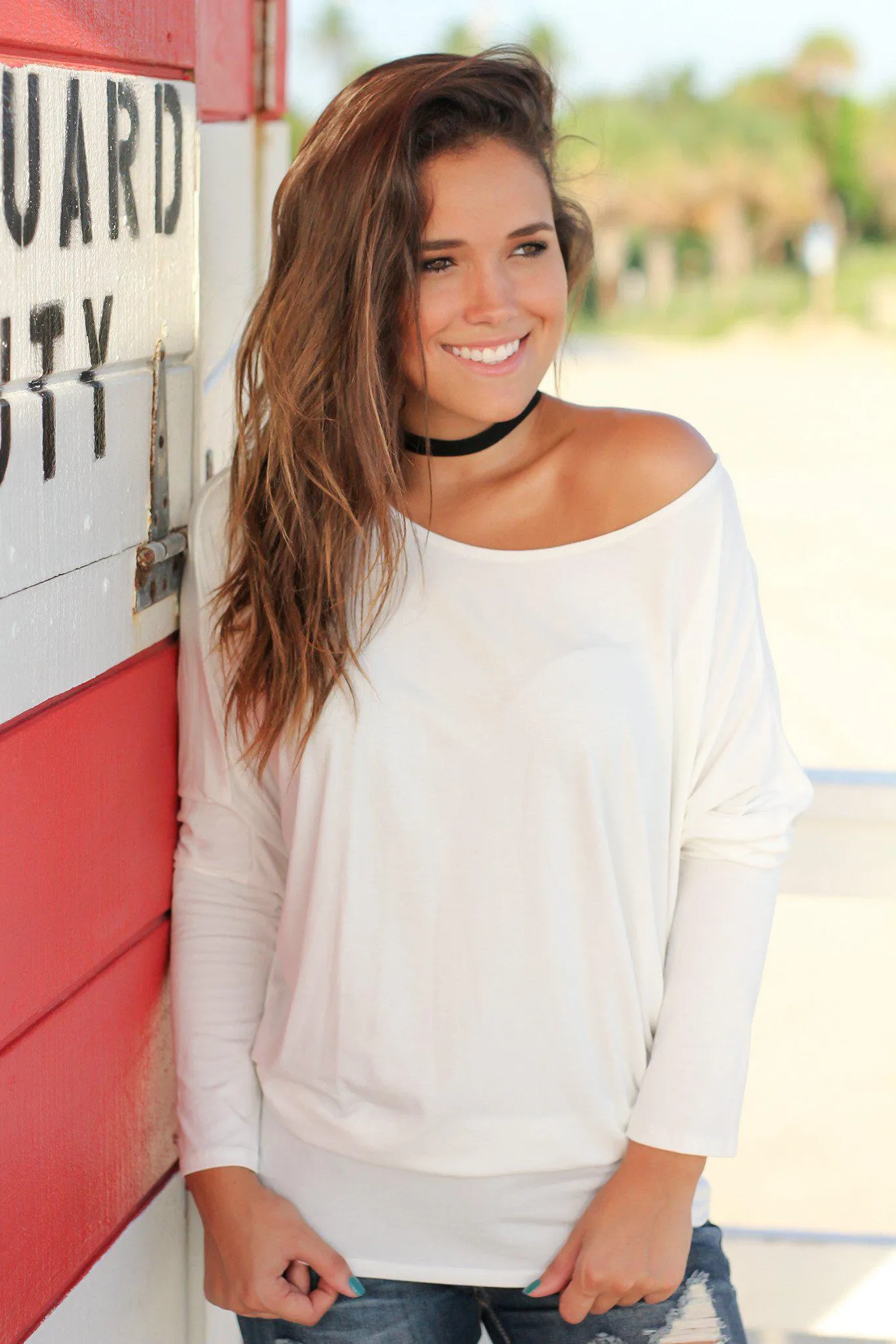 White Long Sleeve Top