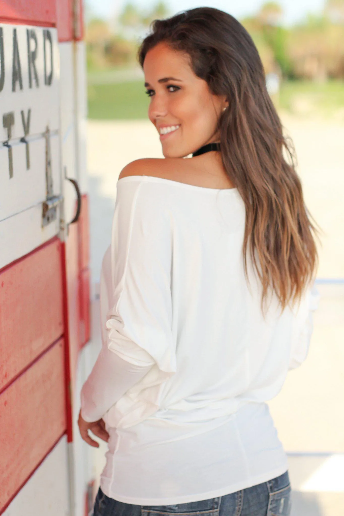 White Long Sleeve Top