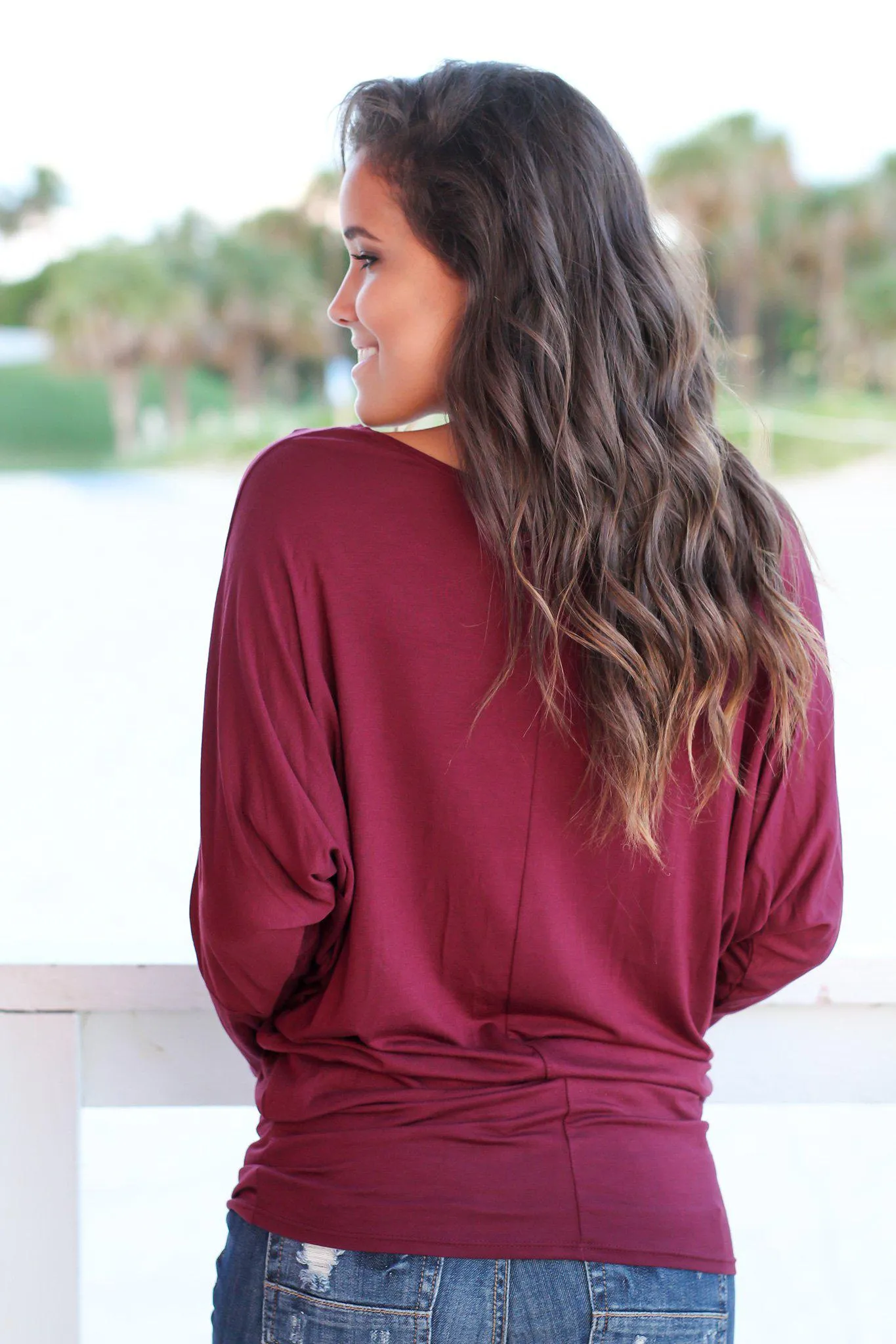 Wine Long Sleeve Top