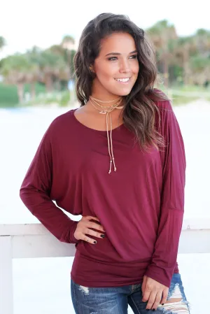 Wine Long Sleeve Top