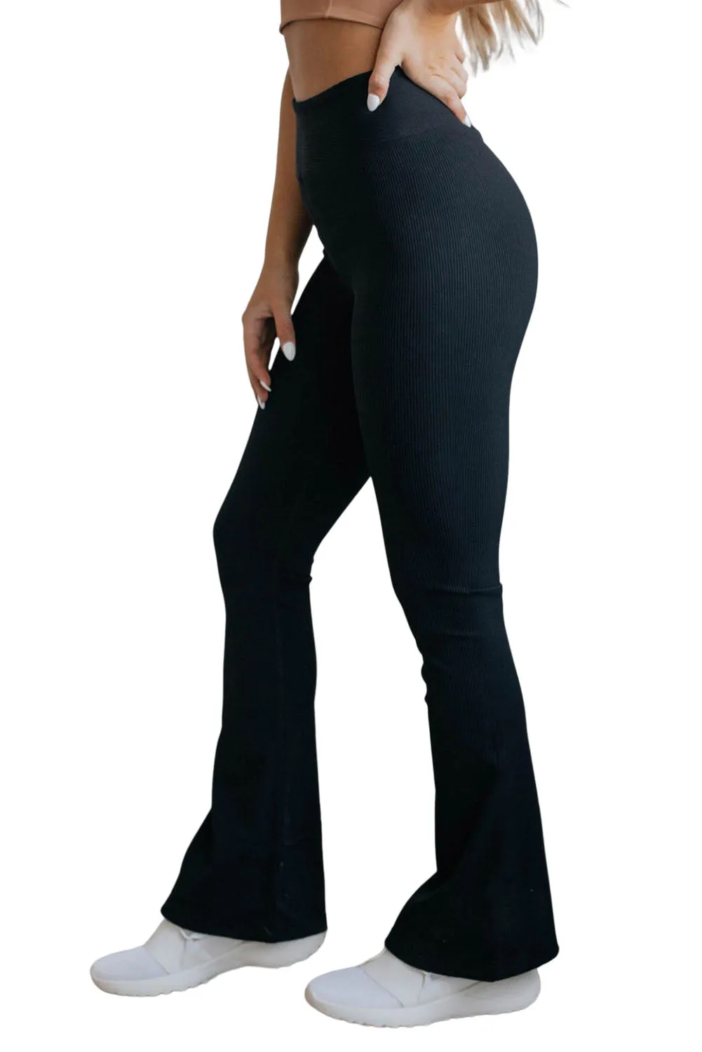 Women's High Waist Tummy Control Flared Sports Pants