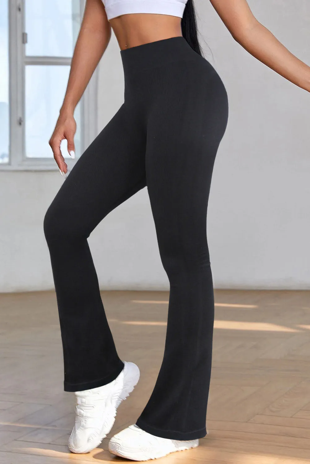 Women's High Waist Tummy Control Flared Sports Pants