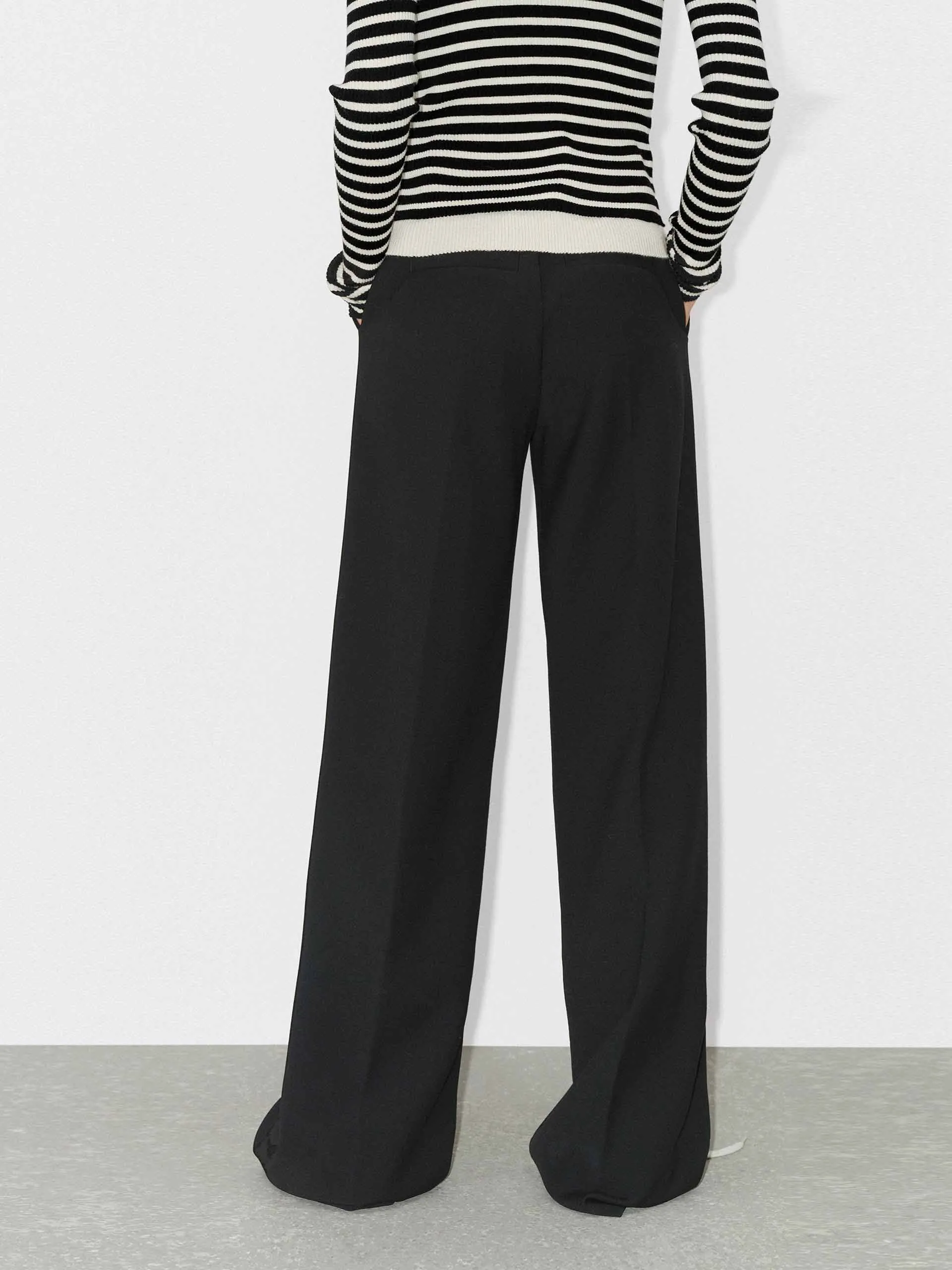 Wool Blend Tailored Twill Pants